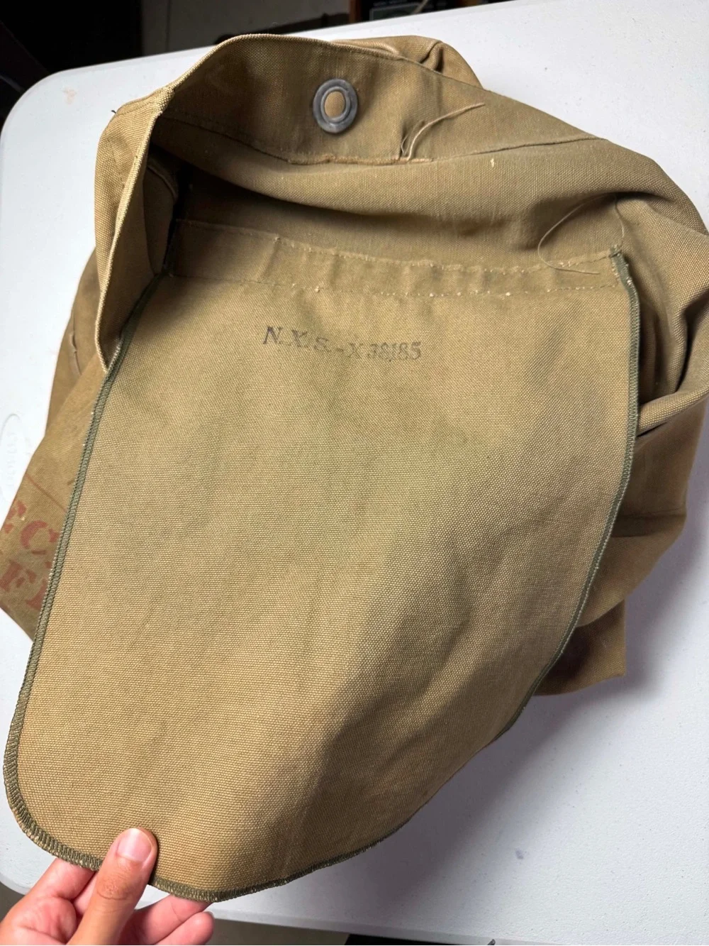 Original Vintage Military Green Thick Canvas Duffel Bag Vintage No Strap